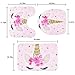 Boniboni 4 Piece Unicorn Shower Curtain Sets with Non Slip Rugs, Toilet Lid Cover and Bath Mat, Pink Unicorn Shower Curtain Waterproof with 12 Hooks for Girls Kids Bathroom