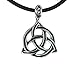 exoticdream Triquetra Celtic II Knot Trinity Triskele Pewter Pendant + 18
