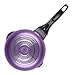 Farberware Dishwasher Safe Nonstick Aluminum 1-Quart Covered Straining Saucepan with Pour Spouts, Purple