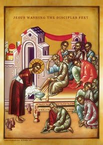 Jesus Washing The Disciples Feet, Byzantine Icon