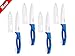 Ceramic Knife 5Inch Fruit Knife Set 4-Piece with Knife Sheaths for Cheese, tomatoes, potatoes, vegetables, fruits (blue)