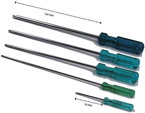 PagKis Pack of 5 Cross Philips Head Screw Drivers PH00, PH0, PH1, PH2, PH3