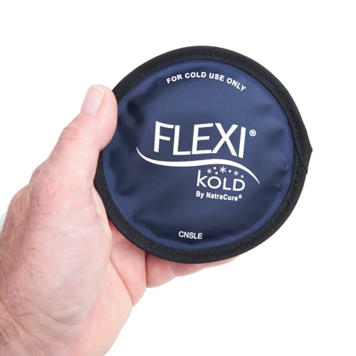 NatraCure FlexiKold 4” Gel Small Ice Packs with Straps & Reusable Cold Round Compress - Boo Boo Packs for Kids Injuries, First Aid, Breastfeeding, Wisdom Teeth, Sinus Headache & Sore Eyes - 4 PK