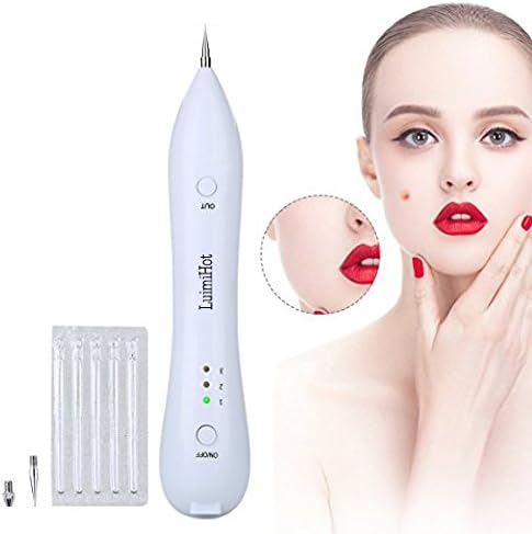 LuimiHot Mole Removal Pen Portable USB Rechargeable Professional Beauty Skin Pen for Freckles Dark Spot Nevus Tattoo Dot Mole Removal with Replaceable Needles