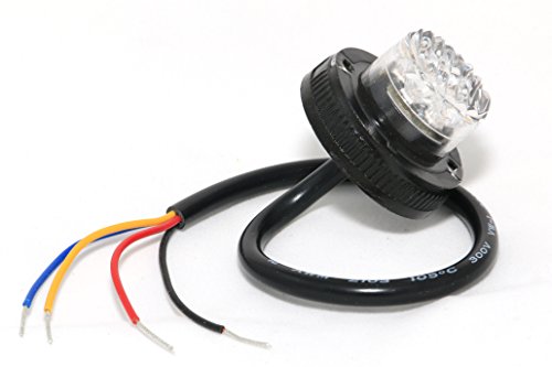 Abrams SAE Class-1 Impact 6 (White/White) 18W - 6 LED Emergency Vehicle Truck LED Hideaway Surface Mount Strobe Warning Light