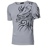 Mens Shirt,Haoricu 2017 Clearance Men Sports Short Sleeve Slim Fit T-Shirt (L, Grey)