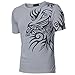 Mens Shirt,Haoricu 2017 Clearance Men Sports Short Sleeve Slim Fit T-Shirt (L, Grey)