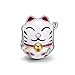 Christmas Gifts, NinaQueen "Japanese Lucky Cat" 925 Sterling Silver Multicolor Enamel Animal Bead Charms