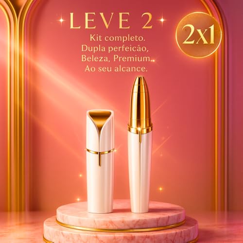 Kit 2 Peças Depilador Facial Feminino, Batom Depilador Facial + Caneta Depilador Sobrancelha, Removedor de Pelos com Alta Precisão, Depilador Elétrico Recarregável, Portátil