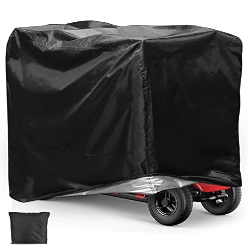 Mobility Scooter Cover Waterproof, 210D Oxford Wheelchair Waterproof Heavy Duty Storage Rain Cover (190x71x117 cm)