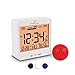 MARATHON Atomic Desk Clock, White - Easy-to-Read 5.2” Display with Calendar + Heat & Comfort Index - Includes Alarm with Snooze & Backlight