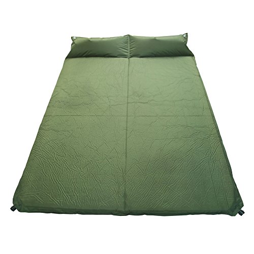 AZLife Portable Double Self Inflating Sleeping Pad for Camping Backpacking Hiking Traveling(Army