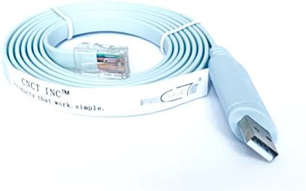 CNCT 6 Ft FTDI USB to RJ45 Console Cable for Routers - supports Windows 8, 7, Vista MAC Linux RS232 - USB CONSOLE CABLE