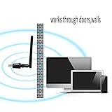 UYIKOO ® 300Mbps USB Wifi Dongle 2.4Ghz and 802.11N/G/B Wireless Network Adapter Band Antenna for Desktop PC Laptop,Support Windows XP,Win Vista,Win 7,Win 8.1, Win 10,Mac OS X 10.6-10.11