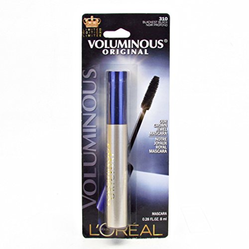 L'Oreal Voluminous Crown Jewel No. 310 Limited Edition Mascara, Blackest Black, 0.26 Ounce