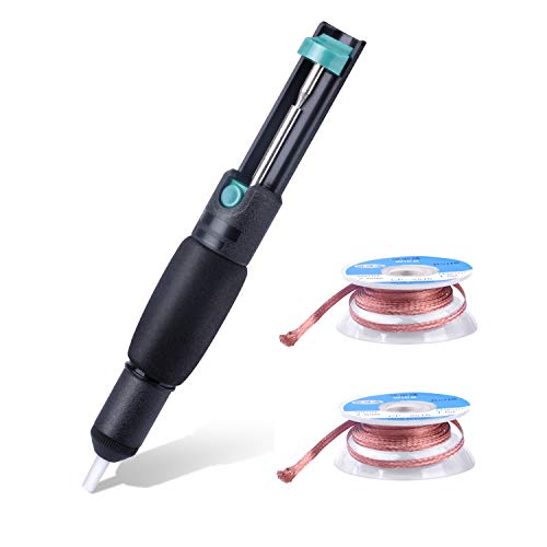 ETEPON 3-in1 Solder Accessories Anti-Static Solder Sucker Desoldering Vacuum Pump & 2pcs Solder Wick (2.5mm Width, 1.5m Length) Desoldering Assist Tool Kit For Solder Removal(ET004) - Thumbnail 6