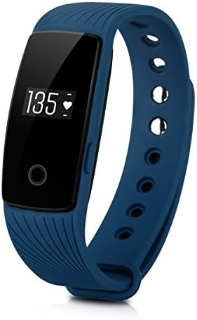 Diggro ID107 Bluetooth Heart Rate Smart Bracelet Smart Wristband Sport Fitness Tracker with Call/SMS Reminder Pedometer Sedentary Sleep Monitor Remote Capture for Android iOS (Blue)