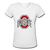 ZhaoHui Womens Ohio State Buckeyes Logo V-neck T Shirts