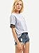 Romwe Women's Fashion Tee Short Sleeve Patch Casual T-Shirt Grey