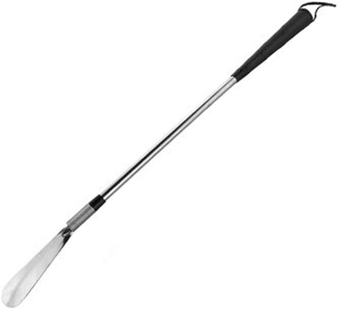 Kangwell Long Handled Shoe Horn -Stainless Steel Shoehorn for Men, Women and Kids - Adjustable Extended Reach Assist -Sock Remover for Elderly, Disabled (1): Health & Personal Care
