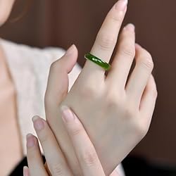 YMHOP 5-6mm 7-8mm Width Natural Hotan Jade Rings