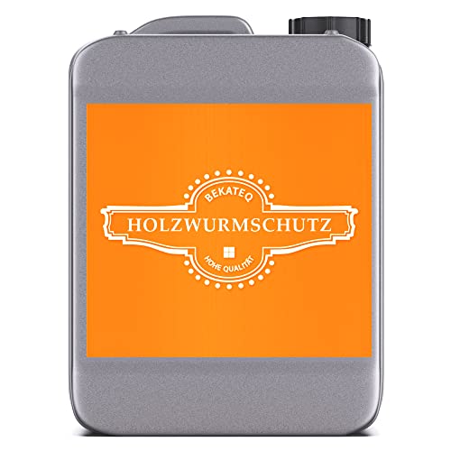 Holzschutzmittel zur Holzwurmbekämpfung, 10 Liter farblos I geruchsneutrales Mittel zum Vorbeugen und Bekämpfen von Holzwürmern & Holzschädlingen I Ho