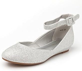 DREAM PAIRSWomen's Dress Flats Ballet Low Wedge Round Toe Ankle Strap Comfortable Casual Flats Shoes