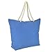 DALIX Elegant Woven Canvas Tote Bag in Light Blue w/ Rope Handle