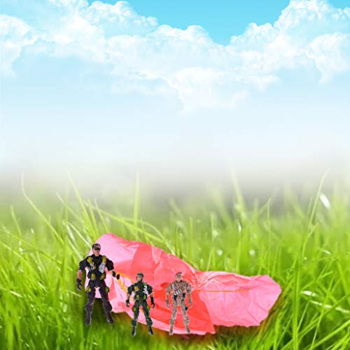 Shoresu Parachute Soldier Toy, 9cm Paratroopers Parachute Soldiers Kids Children Outdoor Sports Hand Throw Toy - Color Randomly