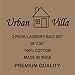 Urban Villa Laundry Bags 2 Pack Canvas Dirty Clothes Travel Laundry Bag|Machine Washable|Reusable College Hostel Liner Bag for Garments with Drawstring Closure - Size 28 x 36 Inches