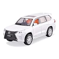 XIANWEI Car Model / 1:32 Simulation Die Cast Alloy Model/for Lexus LX570 Models/Toy Car/Black/White (Color : White)