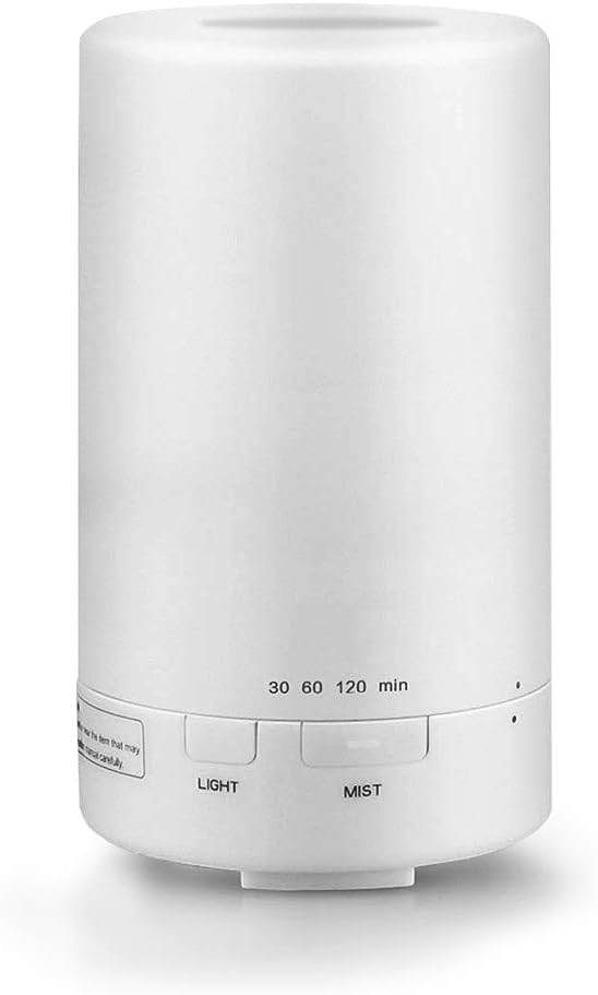 Essential Oils Diffuser Oil, Aroma Cool Cooler Humidifier with Uninterrupted and Intermittent Modes, Dimmable 7 Colour Changing LED Lights, Waterless Auto Lock for Home Office Bedroom Baby 50ml