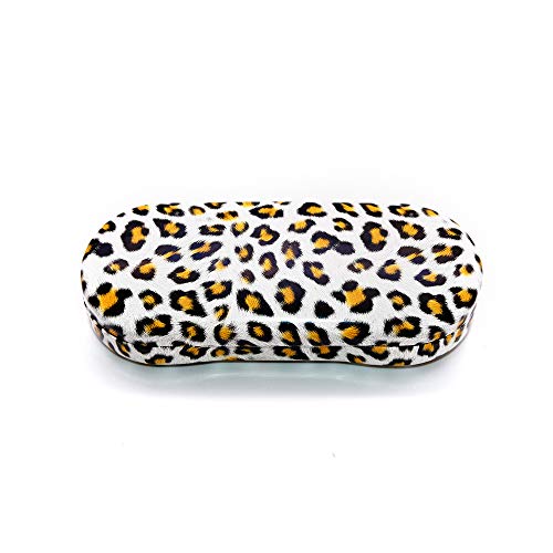Brown Glasses Case Hard Shell Leopard Print | Medium Size | Protective Eyeglasses, Sunglasses, and Reading Glasses Case For Men, Women, and Kids