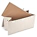 EZOWare Extra Large [3-Pack] Linen Fabric Foldable Storage Cubes Bin Box Containers with Lid and Handles - Light for Home, Office, Nursery, Closet, Bedroom, Living Room (24x12x12inch)