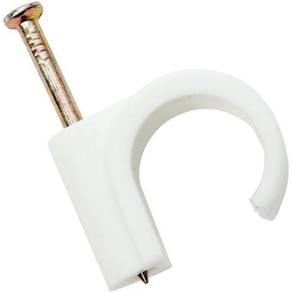 Merriway BH04503 (20 Pcs) Nail-In Pipe Clip with Masonry Nail, 22 mm - Pack of 20 Pieces