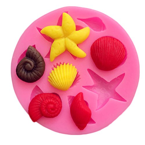 Chige Candy Mold, Silicone Baking Trays - Food Grade & BPA Free - Not Sticky Cake Decoration Mould For Mousse,Chocolate Brownie,Jelly,Ice Cream,Chiffon,Cheesecake,Fondant (Sea Starfish)