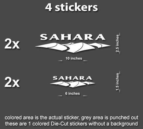 4X Sahara Desert Decals Stickers for Jeep Wrangler Hood Fender TJ JK CJ YJ JL (Pink)