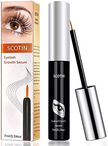Eyelash Serum 7ml Eyelash Growth Serum Lash Enhancer Serum with Rich Botanical Extracts for Long Beautiful Eyelashes Irritation Free Upgraded by OKEEY (Black)