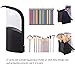 Travel Make-up Brush Organizer Bag,Pen Pencil Cup Holder Case for Desk,Portable Transparent Cosmetic Zipper Pouch,Waterproof Dust-Free Stand-up Small Toiletry Stationery Bag with Divider,Black