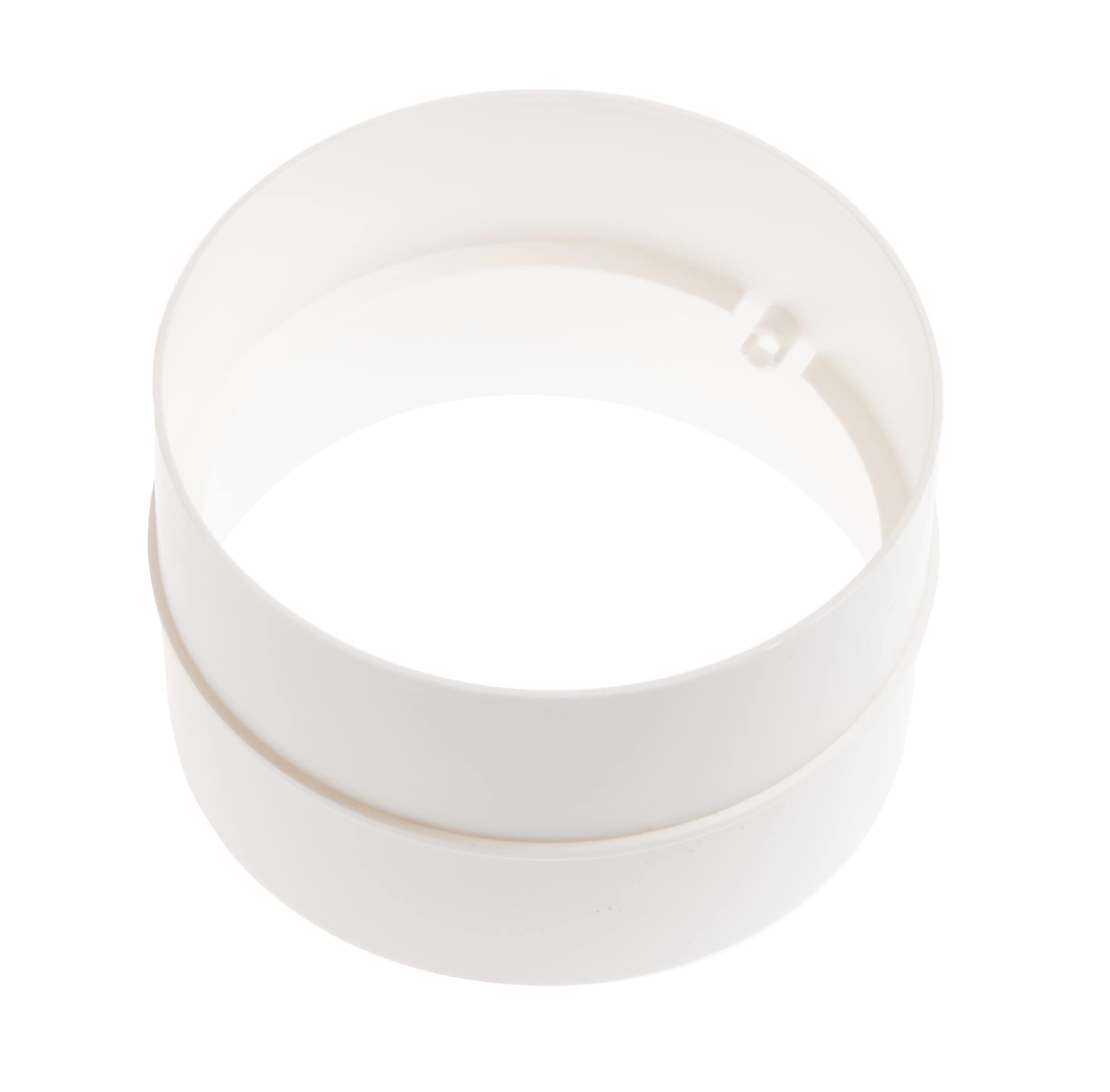 Steinberg14 White Ø 100mm / 4 Inch Connector Without Backflow Valve, Connector for Ventilation Pipe Made of PVC