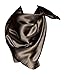 Elegant Large Silk Feel Solid Color Satin Square Scarf Wrap 36 by 36 (Black)