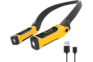 tesrgre Rechargeable USB Reading Lamp Neck Book Light, 2 Brightness Levels, Bendable Arms for Reading, Camping, Repairing