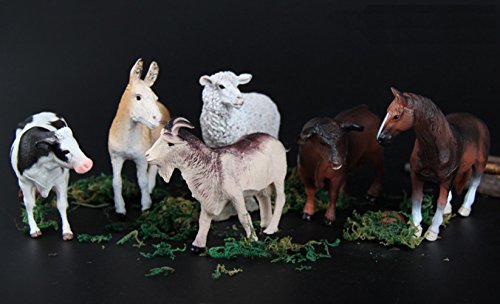 image for M R Y 6 Piece Farm Animal Models Toy Set, Realistic Animals Action Fig
