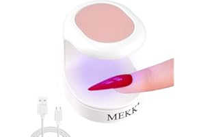 MEKK Mini UV Light for Gel Nails,16W Single Finger UV LED Nail Lamp,Portable Small Professional Flash Cure Lamp,Compact Design for Home and Salon -Pink