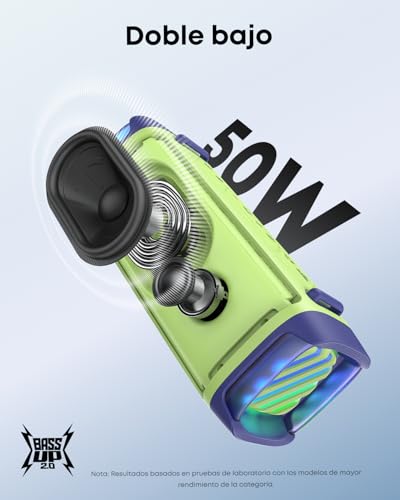 Soundcore by Anker Boom 3i Bocina Bluetooth Portatil, hasta 16h, 50W Potencia, IP68 Flotante Resistente Agua Salada, BassUp 2.0, Bluetooth 5.3, Ideal para Pesca, Camping Exteriores