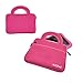 Xcivi 7-8 Inch Neoprene Protective Carry Case for LeapFrog LeapPad Platinum, Ultimate, Epic Academy/Fuhu Nabi JR, SE,Elev-8,Dream tab HD8/Fire7, HD 8 Kids Learning Tablet (Pink)