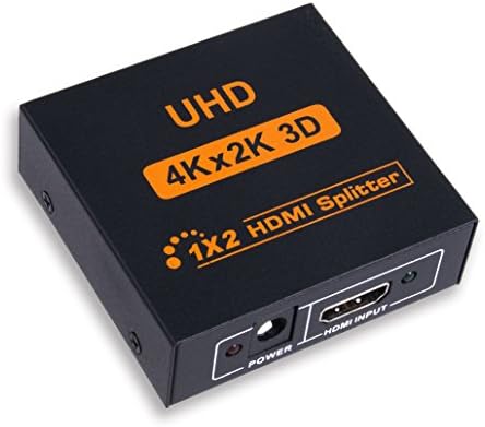 DuaFire 4K HDMI Splitter 1x2 Mini HDMI Switcher Adapter Box 1 In 2 Out V1.4 Support Full Ultra HD 4Kx2K 1080p 3D for Apple TV DVD PS3 PS4 Xbox Blu-ray (1 Input 2 Output)