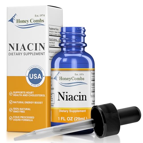 HoneyCombs Vitamin B3 Niacin Supplement Liquid Drops - High Potency Vitamin B3 Liquid Drops for Men & Women