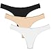 Ekouaer Women's Thong Panties Underwear Assorted 3 Pack
