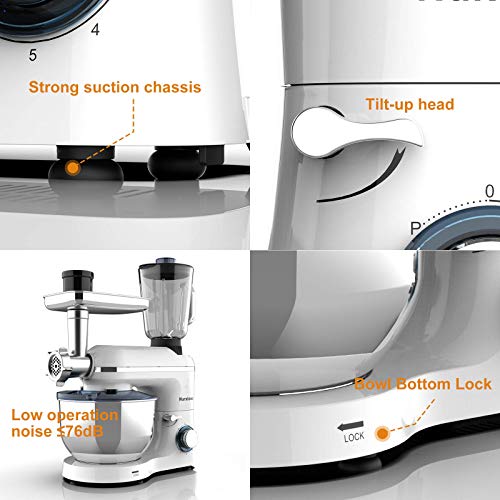 Nurxiovo Kitchen Stand Mixer, Multifunctional 3 in 1 Food Mixer Tilt